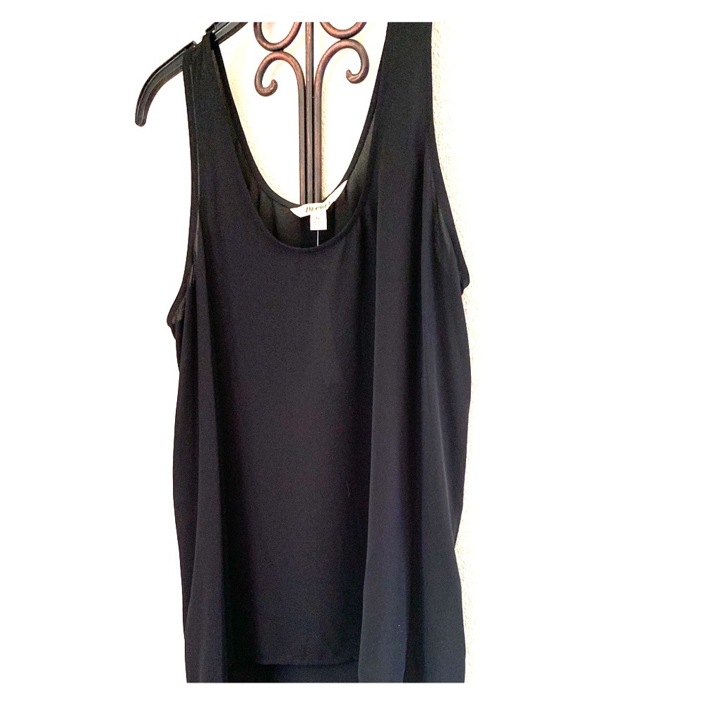 Sheer High/Low Black Blouse